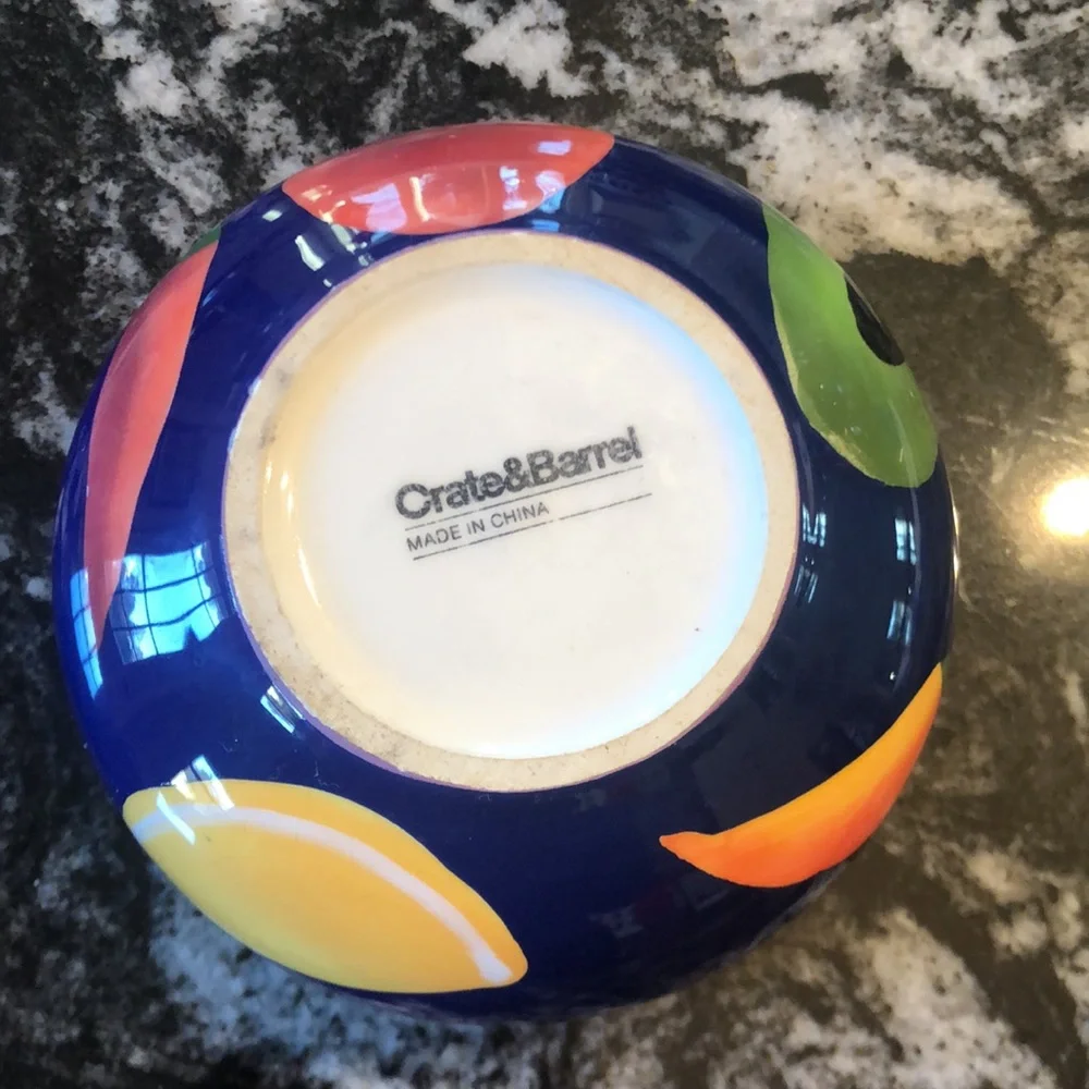 Crate & Barrel Cobalt Caliente Fiesta salsa/ Guacamole bowl